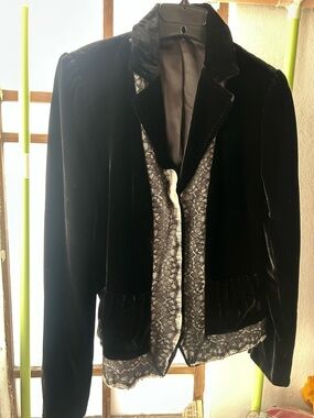 Tahari Black Velvet Jacket with Satin Lining